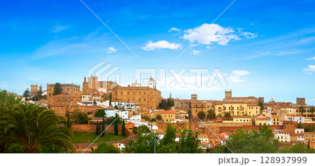 Caceres skyline in Extremadura of Spain 128937999