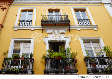 Seville Macarena barrio facades Sevilla Spain Seville Macarena barrio facades Sevilla Spain 128938042