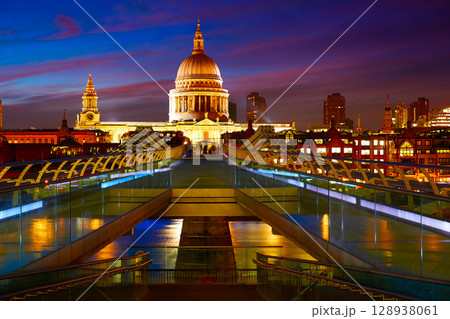 London St Paul Pauls cathedral from Millennium London St Paul Pauls cathedral from Millennium 128938061