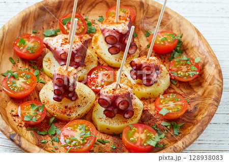 Galician Octopus a la Gallega tapas pinchos 128938083