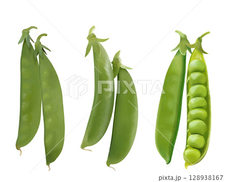 三種類のえんどう豆 128938167