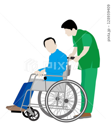 車椅子介護 128939409