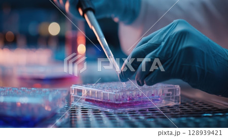 First-Person View of Hands Using Pipette in Laboratory Setting First-Person View of Hands Using Pipette in Laboratory Setting 128939421