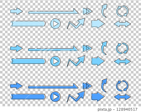 Simple arrow icon set 128940517