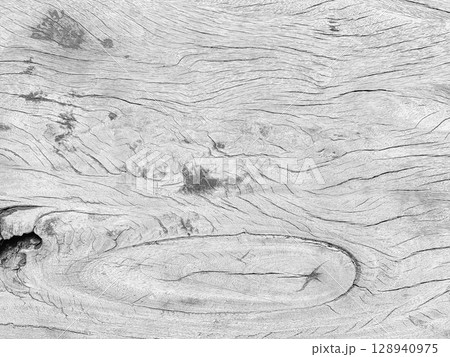 wood texture background, Old wood texture cracked natural wood grain. Black and white cracked wood texture for background. Top view of natural teak wood grain texture. Soft black and white wood. 128940975