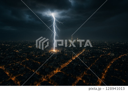 大都市に落ちる雷 大都市に落ちる雷 128941013