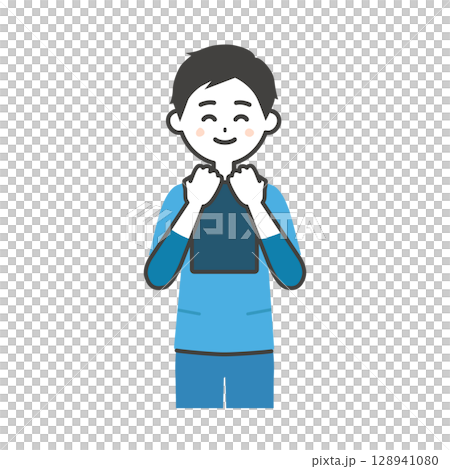 資料を抱えるスクラブ姿の男性イラスト 資料を抱えるスクラブ姿の男性イラスト 128941080