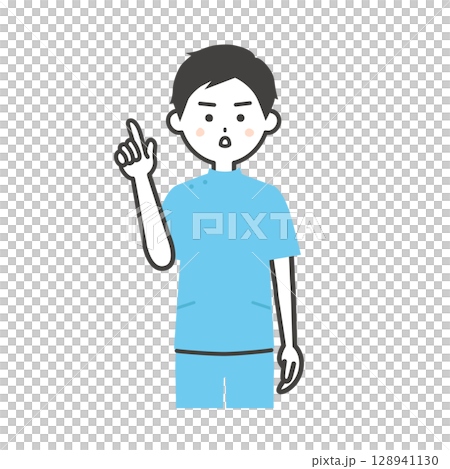 圖：一名身穿凱西服裝的男子站在那裡，臉上帶著嚴肅的表情 128941130