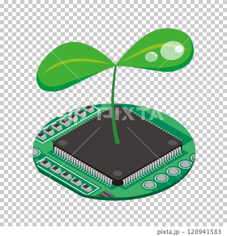 Semiconductor and ecology illustration Semiconductor and ecology illustration 128941583