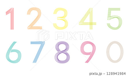 カラフルな数字セット 128941984