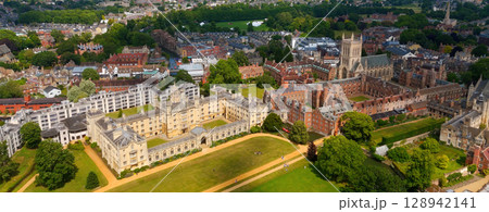 Cambridge University Colleges and Grounds on a Sunny Summer Day 128942141
