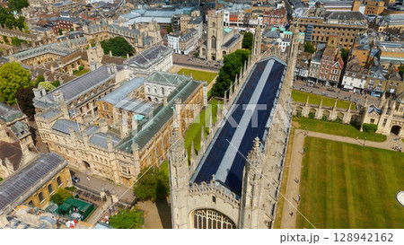 Aerial view of King's College Chapel and Cambridge University buildings Aerial view of King's College Chapel and Cambridge University buildings 128942162