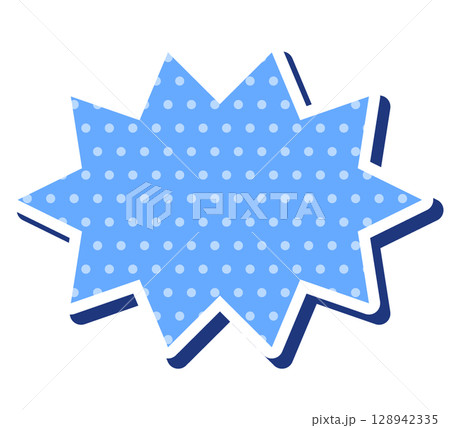 夏に使えるポップな吹き出し単体 清涼感 ベクターデータ チラシ・雑誌・Web・動画素材 青 128942335