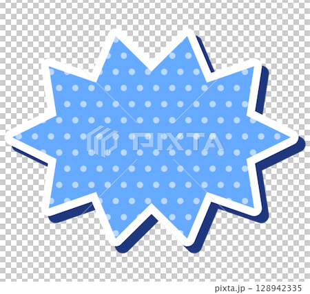 夏に使えるポップな吹き出し単体 清涼感 ベクターデータ チラシ・雑誌・Web・動画素材 青 128942335