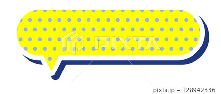 夏に使えるポップな吹き出し単体 清涼感 ベクターデータ チラシ・雑誌・Web・動画素材 黄色 128942336
