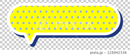 夏に使えるポップな吹き出し単体 清涼感 ベクターデータ チラシ・雑誌・Web・動画素材 黄色 128942336