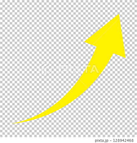 Simple illustration of an arrow pointing upwards on a white background 128942468