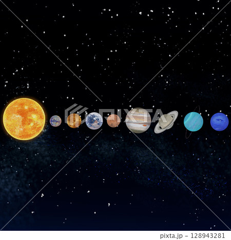 太陽系_宇宙背景_正方形 太陽系_宇宙背景_正方形 128943281