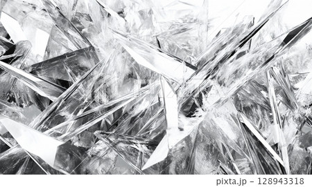 氷の結晶が織りなす美しいテクスチャー背景 128943318