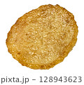 One potato pancake isolated on white background with clipping path, full depth of field 128943623