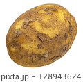 One early potato isolated on white background with clipping path 128943624