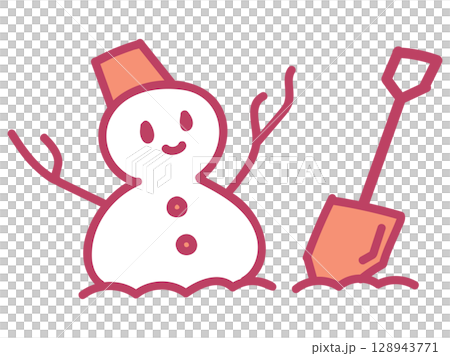 冬イベントに使える雪だるまキャラクター 冬イベントに使える雪だるまキャラクター 128943771