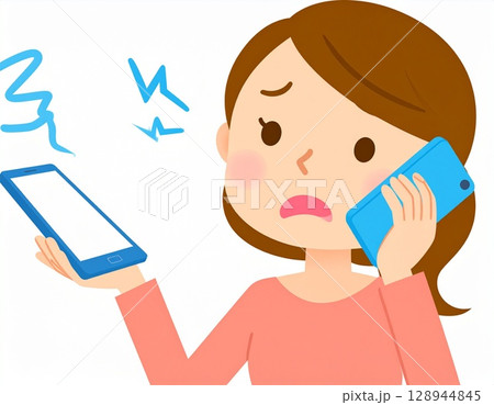 スマホで話す女性 128944845