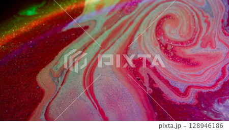 Ink stream. Paint background. Blur pink purple yellow color flow particles chemical neon rainbow glitter texture floating on creative abstraction. Ink stream. Paint background. Blur pink purple yellow color flow particles chemical neon rainbow glitter texture floating on creative abstraction. 128946186