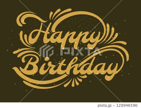 Happy Birthday festive lettering Happy Birthday festive lettering 128946590