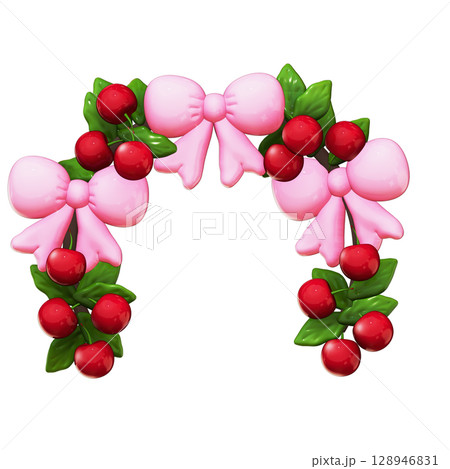 Cherry Coquette Clipart 3D Illustration on Transparent Background Cute Pink Bows & Red Cherries, Girly Aesthetic Element Cherry Coquette Clipart 3D Illustration on Transparent Background Cute Pink Bows & Red Cherries, Girly Aesthetic Element 128946831