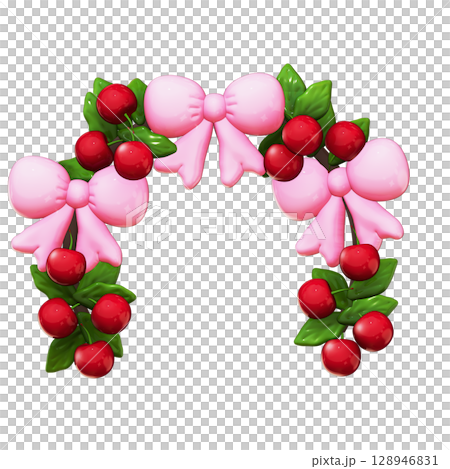 Cherry Coquette Clipart 3D Illustration on Transparent Background Cute Pink Bows & Red Cherries, Girly Aesthetic Element Cherry Coquette Clipart 3D Illustration on Transparent Background Cute Pink Bows & Red Cherries, Girly Aesthetic Element 128946831