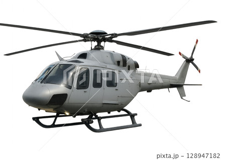 Helicopter in Mid-Air Showcasing Advanced Design and Technology 128947182