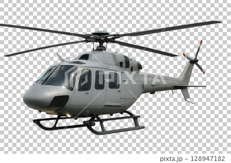 Helicopter in Mid-Air Showcasing Advanced Design and Technology 128947182