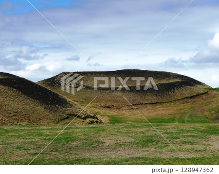 Pseudocraters in Iceland, Myvatn. Pseudocraters in Iceland, Myvatn. 128947362