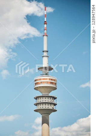 Broadcast Tower of Munich on sunny day 128947564