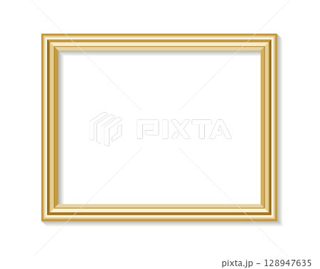 Golden Photo Frame, 3D Realistic Vector Icon Illustration on White Background Golden Photo Frame, 3D Realistic Vector Icon Illustration on White Background 128947635