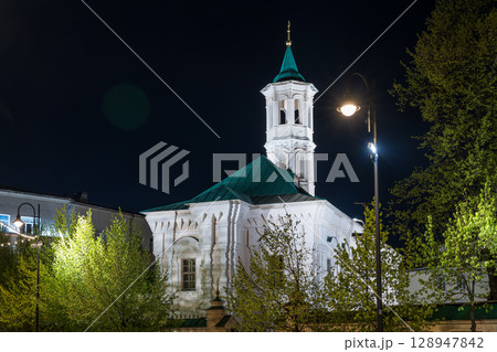 Old Tatar settlement in the Kazan city (Kayuma Nasyri street). Kazan city, Tatarstan Republic, Russia. Summer night view Old Tatar settlement in the Kazan city (Kayuma Nasyri street). Kazan city, Tatarstan Republic, Russia. Summer night view 128947842