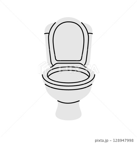 Ceramic toilet bowl. Bathroom hygiene. Vector illustration Ceramic toilet bowl. Bathroom hygiene. Vector illustration 128947998
