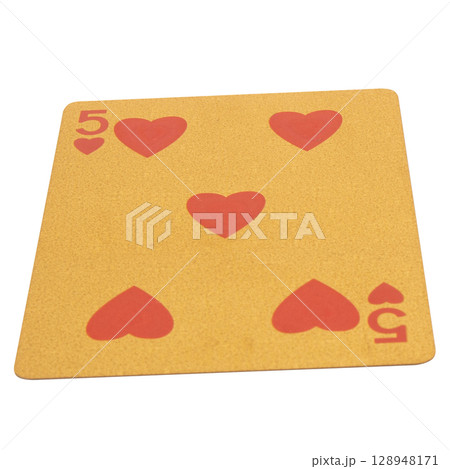 card gambling five hearts gold 128948171