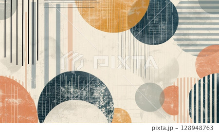 With a mix of bold grainy lines and soft muted gradients this design captures the essence of retro tech. The incorporation of faded colors adds a touch of nostalgia to the otherwis 128948763