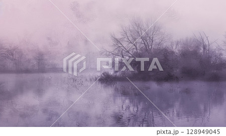 A grainy blend of muted purples and grays mirroring the muted beauty of a quiet winter evening 128949045