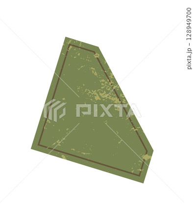 Brutalist abstract shape with grunge texture. Modern flat figure and icon represent brutalism in a bold style. Ideal for contemporary design projects, this element features a unique aesthetic. 128949700