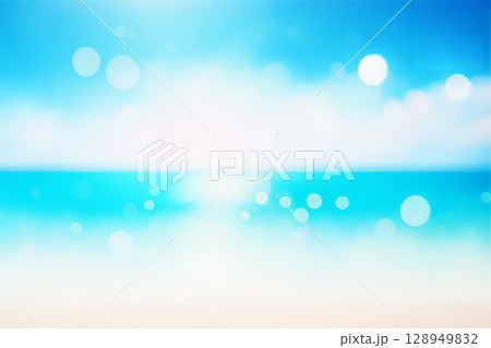 夏空の広がる爽やかな浜辺 128949832