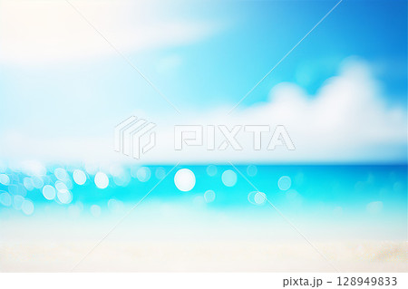 夏空の広がる爽やかな浜辺 128949833