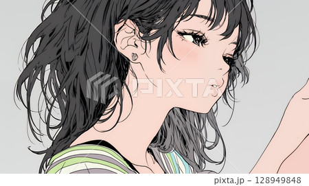 キスの仕草（おねだり）をしている若い女性