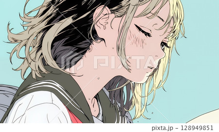 キスの仕草（おねだり）をしている若い女性