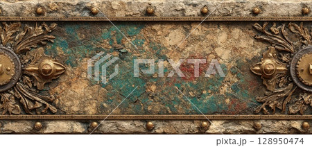 Vintage textured wall panel design Vintage textured wall panel design 128950474