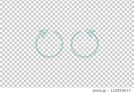 手描き風の回転矢印セット　右回転　左回転 128950617