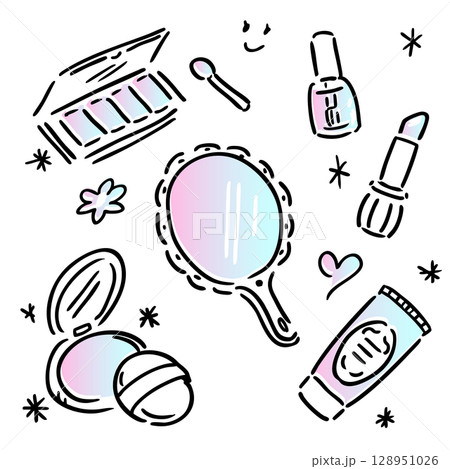 かわいいコスメのイラスト素材セット 128951026
