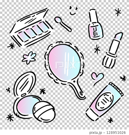 かわいいコスメのイラスト素材セット 128951026